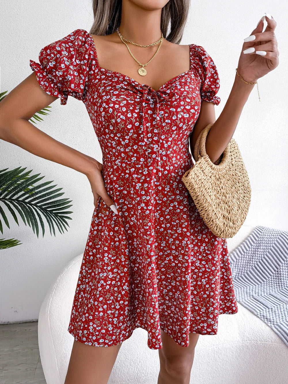 Casual Dress with Floral Print - Ruffle Bloom™
