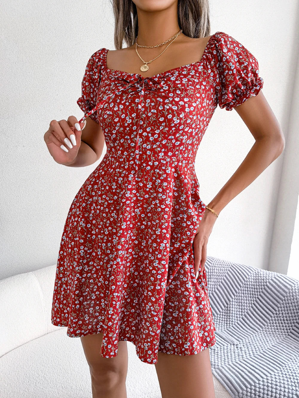 Casual Dress with Floral Print - Ruffle Bloom™